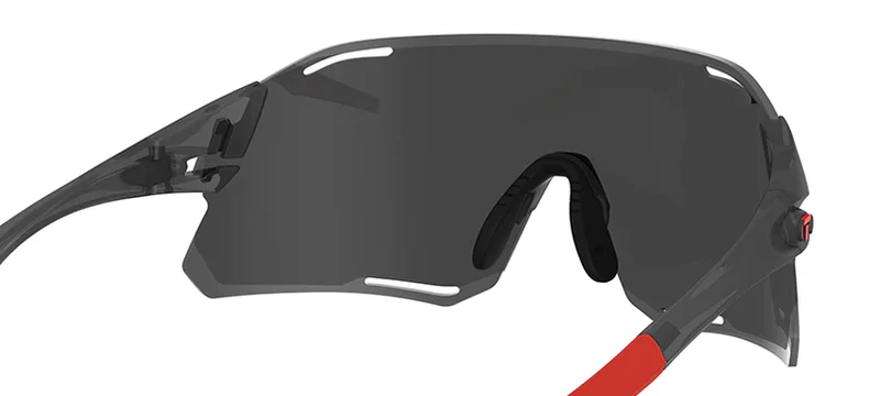 Tifosi Rail Race Satin Vapor Interchange, Clarion Red, Clear